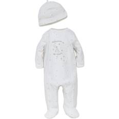 Welcome To The World Footed One-Piece & Hat - White (LBQ03991N)