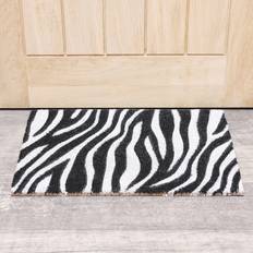 Carpets & Rugs Melody Maison Print Coir Door Mat Black