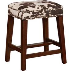 Seating Stools Linon Harlow Brown Cow Print Seating Stool