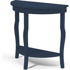 Blue Console Tables Kate and Laurel Laurel Lillian Half Moon Wood Console Table