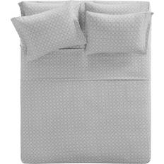 Comfort Spaces Cotton Flannel Breathable Warm Deep Pocket Sheets 4 Piece Bed Sheet Grey