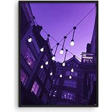 Haus and Hues Haus and Hues Black and Purple Neon Wall Poster