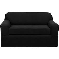 Maytex Pixel Ultra Soft Stretch Loveseat Cover Black