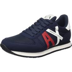 Schuhe AX ARMANI EXCHANGE Men's Leather Logo Low Top Sneaker, Navy Blue