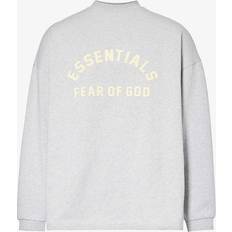 Fear of God Tops Fear of God Fear OF God Essentials Mens Light Heather Grey Essentials Brand-embossed Cotton-jersey T-shirt