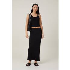 Cotton On Women's Staple Rib Maxi Skirt Black