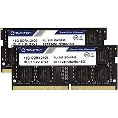 TIMETEC Hynix IC 32GB Kit 2x16GB DDR4 2400MHz PC4-19200 Unbuffered Non-ECC 1.2V CL17 2Rx8 Dual Rank 260 Pin SODIMM Laptop