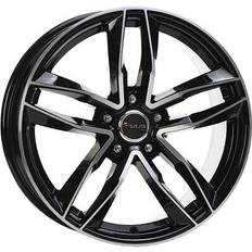 17" - 5/112 - Alufelge Autofelgen Avus Alufelge af16 fur skoda 7.5x17 5x112 black polished l7p - Schwarz 7,5