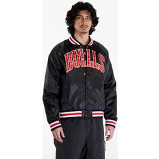 New Era Chicago Bulls Satin Bomber Jacket - Black/Red