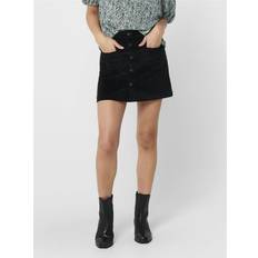 XL Röcke Only Mini Cord Rock Kurzer High Waist Skirt mit Knopfleiste und Fronttaschen ONLAMAZING, Farben:Schwarz-2,Größe Damen:XL