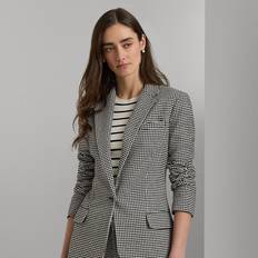 Blazers Polo Ralph Lauren Petite Twill Houndstooth Blazer Black/Mascarpone Cream