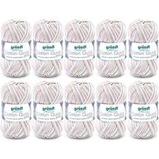 Gründl Cotton Quick Print Knitting/Crochet Yarn Colourful Yarn Made of 100% Cotton, Oeko-TEX Certified, 50 g 125 m