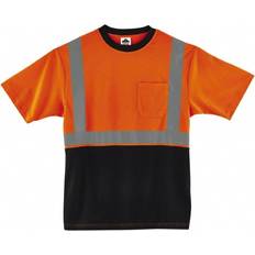 Work Tops Ergodyne Work Shirt: High-Visibility, Large, Polyester, High-Visibility Orange, Pocket to 42" Chest, Zipper Closure Part #22514