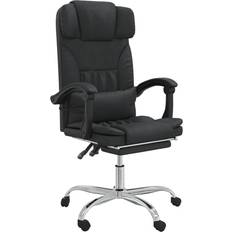 Recliner Stühle vidaXL Faux Leather Black Bürostuhl 122cm