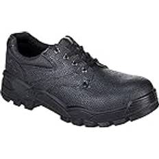 Black Safety Shoes Portwest FW14 Steelite Black Leather Work Shoe with Protective Steel Toecap ASTM