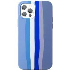 Apple iPhone 13 Mobile Phone Cases FoneFunShop Compatible With iPhone 13 Rainbow Blue Whale Liquid Silicone Cover Case