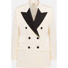 Gucci Women Blazers Gucci GG jacquard double-breasted blazer pink