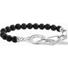 Thomas Sabo Sterling Silver Sterling Silver Onyx Beads Zirconia Bracel