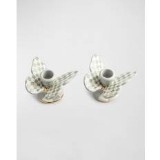 Mackenzie-Childs Sterling Check Butterfly Holders, Set of 2