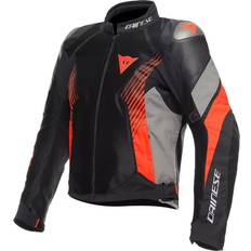 Red Motorcycle Jackets Dainese Super Rider Absoluteshell Motorrad Textiljacke, schwarz-grau-rot, Größe