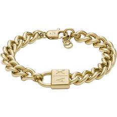 Armani Exchange Stainless Steel Bracelets Armani Exchange Gold-Tone Stainless Steel Chain Bracelet, One Colour, Men