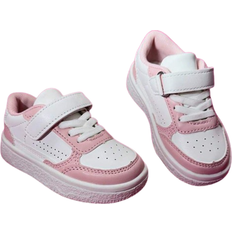 Shein Baby Girls Color Block Flat Sneakers With Magic Sticker For Outdoor
