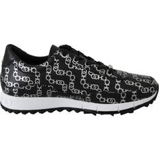 Jimmy Choo Sko Jimmy Choo Black and Silver Leather Monza Sneakers EU35.5/US5.5