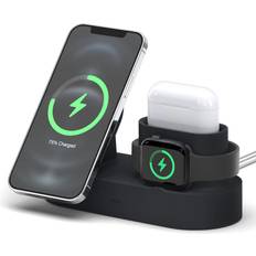 Elago elago MS Charging Station 2 Compatible with iPhone 14, iPhone 13, MagSafe Charger, iPhone 12, AirPods Pro 2, AirPods Pro, AirPods 3, and All Apple Watch Series [Black] [Charging Cables Not Included]