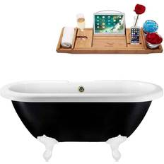 White Freestanding Bathtubs Streamline Claw Foot Bathtub (N1120WH-BNK) 150.1x71.9