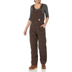 Work Pants Carhartt Carhartt Womens Loose Fit Washed Duck Insulated Biberall Overall, Dark Brown