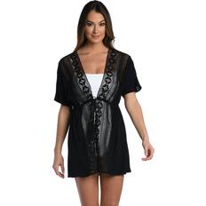 Black - Women Swimsuit Cover-Ups & Sarong Wraps La Blanca Coastal Covers Kimono -