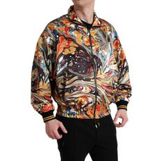 Dolce & Gabbana Outerwear Dolce & Gabbana Multicolor Abstract Polyester Bomber Jacket IT50