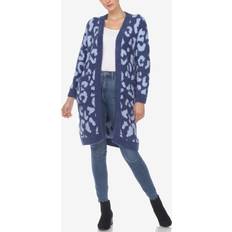 Leopard Cardigans White Mark Midweight Faux Fur Coat, Large-x-large, Blue Blue