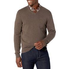 Amazon Essentials Men's V-Neck Sweater Available in Plus Size Brown Heather