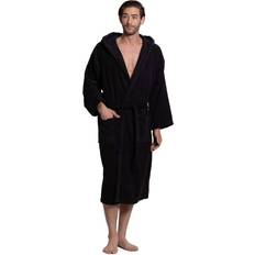 Turkuoise Men's Turkish Terry Cloth Robe, Thick Hooded Bathrobe