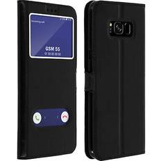 Accesorios para teléfonos móviles Avizar Funda Samsung Galaxy S8 Plus Libro Con Doble Ventana Carcasa De Silicona, Negro