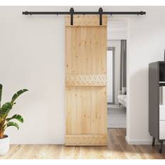 210.0 cm Portes vidaXL Porte Coulissante Et Kit De Quincaillerie 70x210 cm Pin Massif (x210cm)