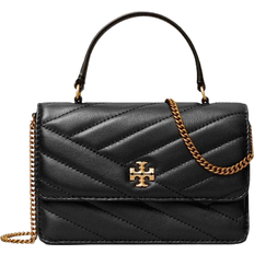 Tory Burch Black Crossbody Bags Tory Burch Mini Kira Chevron Top Handle Chain Wallet - Black