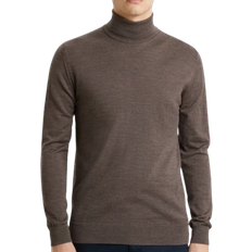 Brown - Men Base Layers ASKET The Merino Roll Neck Base Layer Top - Brown Melange