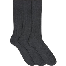 ASKET The Ribbed Cotton Socks 3-pack - Charcoal Melange