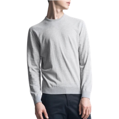 ASKET The Cotton Sweater - Grey Melange