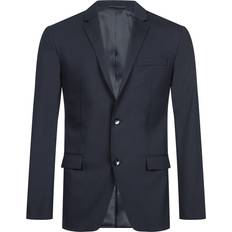 Uld Blazere Calvin Klein Slim Singlebreasted Wool Stretch Blazer Blue Men Blue