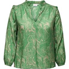 6XL Bluser Only Curvy V-hals Top Med Mønster