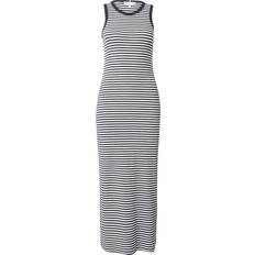 Tommy Hilfiger L Dresses Tommy Hilfiger Women's Stripe Rib Womens Sleeveless Midi Dress Mini Stripe Desert Sky White mini stripe desert sky white