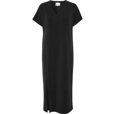 My Essential Wardrobe Ellemw Vneck Long Dress Kvinde Midi Kjoler hos Magasin Black