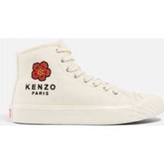 Kenzo School Logo-Embroidered High-Top Trainers Cream