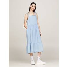 Blue - Slip Dress Dresses Tommy Hilfiger Chambray Denim Tiered Slip Dress DENIM