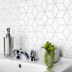 Tiles Affinity Tile FMTRHOG Metro Rhombus Diamond Cubed Mosaic Floor Wall Smooth Glossy Porcelain