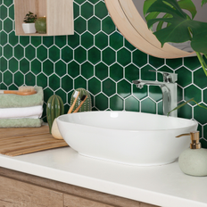 Tiles Merola Tile Merola Tile Metro Ion 2" Hex Emerald 11-1/8" 12-5/8" Porcelain Wall Tile Case 10 Tiles