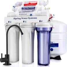 iSpring Water Systems iSpring RCC7AK-BLK NSF Certified Under Sink 6-Stage Reverse Osmosis Water Filtration System with Alkaline Remineralization White